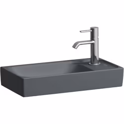 Laufen Meda 1 x lave-mains Détails du produit Mural, encastrable avec plage de robinetterie à droite bassin à gauche, un trou ...