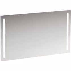 Miroir avec éclairage LED vertical dimensions : 1200 x 28 x 700 mm sans cadre commande de l’éclairage via un interrupteur ext ...