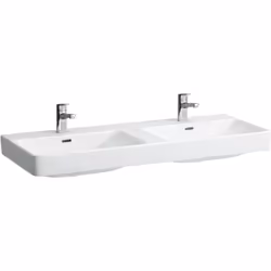 LAUFEN Pro S 1 x lavabo double suspendu, encastrable sans trou de robinetterie, avec trop-plein Dimensions : Longueur : 1200  ...