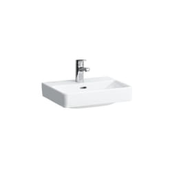 Lave-mains en céramique LAUFEN PRO S blanc à encastrer 450x340 mm 1 trou pour robinetterie