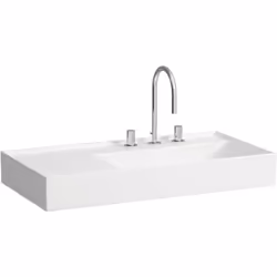 LAUFEN Kartell 1 x lavabo mural, encastrable tablette à gauche, vasque à droite 3 fixations avec écoulement caché avec bonde  ...