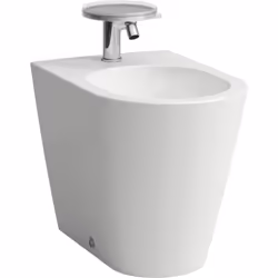 Laufen Kartell 1 x bidet sur pied au sol, à fleur de mur avec 1 trou de robinetterie au centre sans trou latéral pour larrivé ...