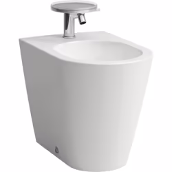 Laufen Kartell 1 x bidet sur pied au sol, à fleur de mur avec 1 trou de robinetterie au centre sans trou latéral pour larrivé ...