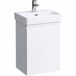 Laufen Pro S 1 x meuble sous-lavabo suspendu 1 porte avec charnières à gauche et système Soft-Close 1 tablette en verre Dimen ...
