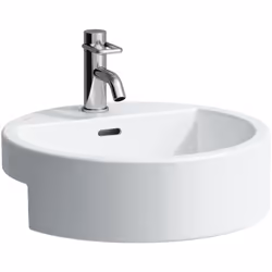 LAUFEN Living City 1 x lavabo semi-encastré sans trou pour robinet, avec trop-plein forme ronde Dimensions : Longueur : 460 m ...