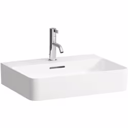 LAUFEN Val 1 x lavabo mural, encastrable 3 trous de robinetterie, avec trop-plein Dimensions : Longueur : 550 mm, largeur : 4 ...