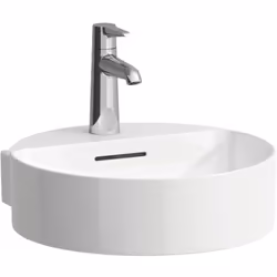 Laufen Val 1 x lave-mains suspendu, encastrable sans trou de robinetterie, avec trop-plein Dimensions : Longueur : 400 mm, la ...