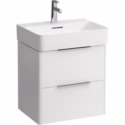 Laufen Base pour Val 1 x meuble sous-lavabo suspendu au mur 2 tiroirs avec Soft-Close avec poignée en aluminium anodisé y com ...