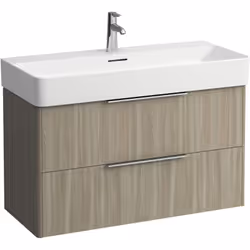 LAUFEN Base pour Val 1 x meuble sous-lavabo suspendu au mur 2 tiroirs avec Soft-Close avec poignée en aluminium anodisé y com ...