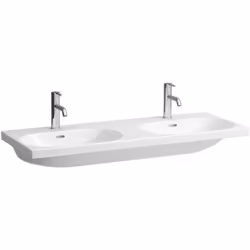 Laufen Lua 1 x lavabo double suspendu Forme extérieure rectangulaire Forme intérieure du bassin ovale Largeur : 1200mm, Profo ...