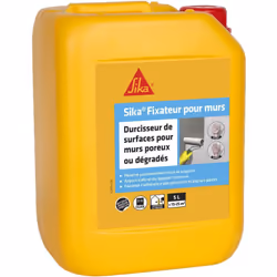 Description générale Le fixateur pour mur SIKA est une dispersion de résines spécialement conçue pour durcir les surfaces en ...