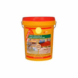 Présentation : Peinture de sol mono-composante SIKA Sikasol W - Gris béton - 5L , résistante à l'humidité, cette peinture prê ...