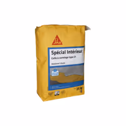 Présentation : Colle à carrelage spécial intérieur en neuf (C1) - SIKA SikaCeram Classic - Gris - 25kg , est un mortier-colle ...