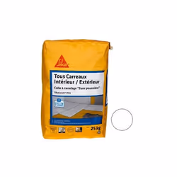 Colle à carrelage tous carreaux intérieur et extérieur (C2-ET) - SIKA SikaCeram Xtra - Blanc - 25kg