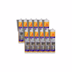 Sika - Lot de 12 mastic silicone Seal 109 Menuiserie - Gris - 300ml