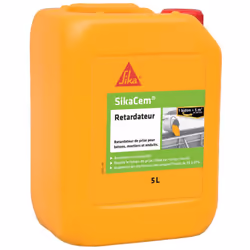 SikaCem - Retardateur 5L SikaCem 5L Retardateur de prise pour béton, mortiers et enduits. Facile à doser : 5L pour 5m3 de bét ...