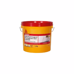 Présentation : Enduit de garnissage SIKA SikaWall Rebouchage et réparation pour murs et plafonds en pâte - 1,5 Kg, prêt à l'e ...