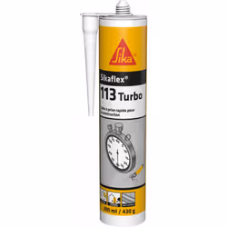 Colle d'assemblage rapide Sikaflex-113 Turbo - blanc - cartouche de 300 ml, remplace Sikaflex 148 et Sikaflex 143 en transpar ...