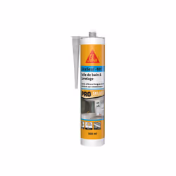 Présentation : Ce mastic silicone SIKA Sikaseal-180 Salle de bain & carrelage - Transparent - 300ml , élastique et flexible, ...