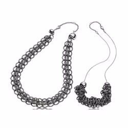 BREIL Rockmantic, Collier Femme en Acier/Aluminium Gris Argenté