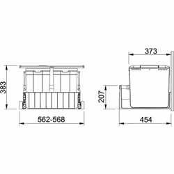 Franke Sorter Series 300-60 44 L 2 Nombre de paniers Noir, Gris, Rouge