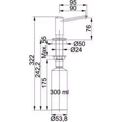 Franke 0396694 Distributeur de savon 0,3 L Chrome