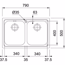 Franke Logica Line LLX 620 Evier à poser Rectangulaire Acier inoxydable