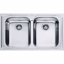 Franke LLX 620-L, Evier à poser, Rectangulaire, Acier inoxydable, Acier inoxydable, 2 bols, Rectangulaire
