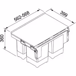 Franke Sorter Garbo 60-4 40 L 4 Nombre de paniers Gris