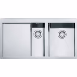 Franke PPX 251 TL, Evier à poser, Rectangulaire, Acier inoxydable, Acier inoxydable, 2 bols, Rectangulaire