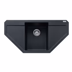 Franke MRG 612.071 E, Evier à poser, Granit, Noir, 1 bols, 350 x 425 mm, 20 cm
