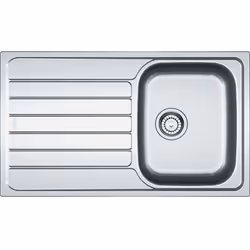Evier Spark SKL611-86 Franke 005665 à encastrer en inox dekor pour sous-meuble de 45 cm. Egouttoir réversible. Prépercé Ø 35  ...