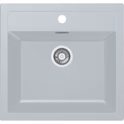Évier en Tectonite Sirius SID 610 couleur blanche matériau Tectonite® convient pour montage sur plan largeur du sous-meuble 6 ...