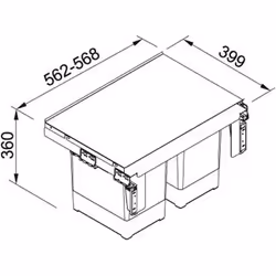 Franke Sorter Garbo 60-2 36 L 2 Nombre de paniers Gris