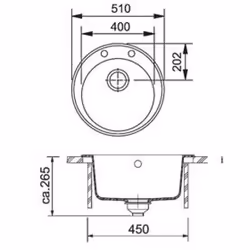 Franke Pamira ROG 610-41 Evier à poser Cercle Granit