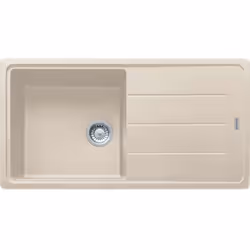 Évier en Fragranit BFG 611 Finition granit : sahara Dimensions : 970 × 500 mm Découpe : 950 × 480 mm (rayon 20 mm) Évier : 45 ...