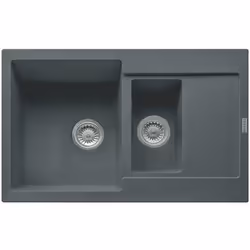 Franke Maris MRG 651-78, Evier à poser, Rectangulaire, Granit, Noir, 2 bols, Rectangulaire