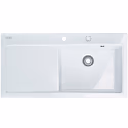 Franke Mythos MTK-611-I, Evier à poser, Rectangulaire, Vitrocéramique, Blanc, 1 bols, Rectangulaire