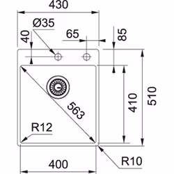 Franke BXX 210-40 TL Evier encastré Rectangulaire Acier inoxydable