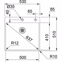 Franke BXX 210-50 TL Evier encastré Rectangulaire