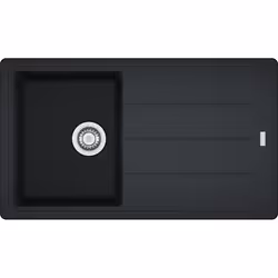 Franke Boston BFG 611-86, Evier à poser, Rectangulaire, Fragranite, Noir, 1 bols, Rectangulaire