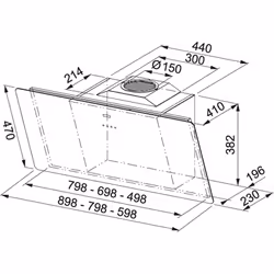 Franke FSMA 905 BK Montée au mur Noir 712 m³/h A