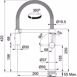 Franke 115.0472.960 robinet Acier inoxydable