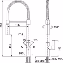 Franke 115.0486.993 robinet de salle de bain Chrome