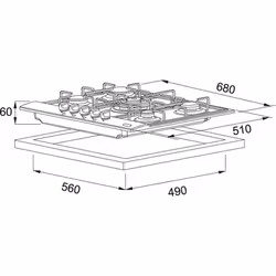 Franke FHNL 705 4G TC XS E Acier inoxydable Intégré Gaz 5 zone(s) - Vue supplémentaire 2