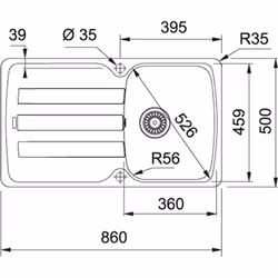 Franke AZG 611-86 Evier à poser Rectangulaire