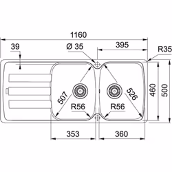 Franke AZG 621 Evier à poser Rectangulaire - Vue supplémentaire 2