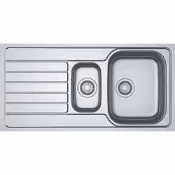 Évier en inox SKX 651, réversible dimensions : 1000 x 500 mm 2 bacs : 340 x 420 x 160 mm 170 x 280 x 80 mm découpe : 980 x 48 ...
