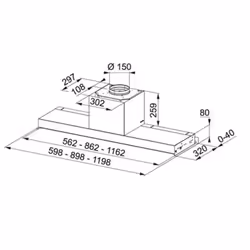 Franke FSTPRO 908 Intégré Acier inoxydable 650 m³/h A
