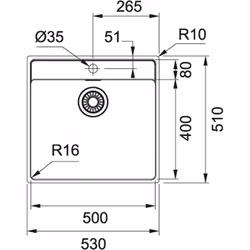 Franke Maris MRX 210-50 TL Evier encastré Rectangulaire Acier inoxydable